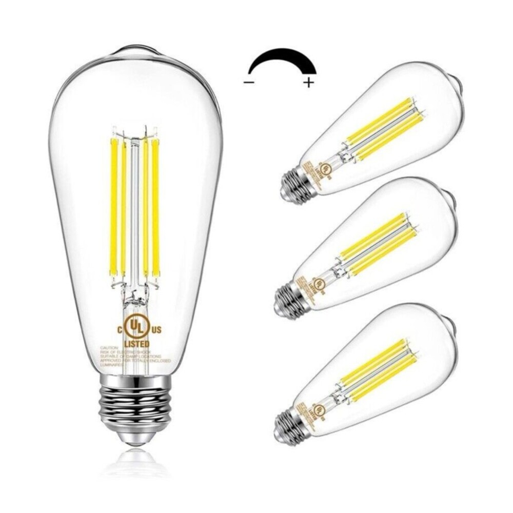 4 Pack Vintage LED Edison Bulbs E26 Led Bulb 60W Equivalent IN/OUTDOOR Dimmable